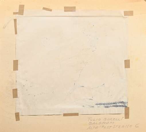 Borelli, Tulio (frühes 20.Jh.) "Liaison Propaganda plus Reclame", Tinte, u. betit., verso bez., im Passepartout montiert, BM 31,5x33,8cm (m.PP. 40x44,3cm), leichte Altersspuren, Provenienz: Slg. Gustav Bürger/ … - photo 3