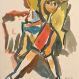 Gotsch, Friedrich Karl (1900-1984) "Kinder mit Ziege" 1946, Aquarell, u. monogr./sign./dat./betit./bez., 63x48,5cm, leichte Altersspuren, verso Montagereste - photo 1
