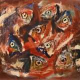 Gotsch, Friedrich Karl (1900-1984) "Fischkopfreigen" 1946, Gouache, o.r. monogr./sign./dat., u. betit./bez., 42,5x60cm, herstellungsbedingt leichte Fältchen, verso Montagereste - Foto 1