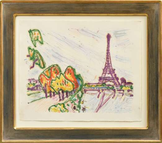 Hauptmann, Ivo (1886-1973) „Paris“ 1952, Öl/Buntstift, u. sign./dat./betit., freigestellt gerahmt, BM 38,5x46,5cm (m.R. 54,5x62cm) - photo 2