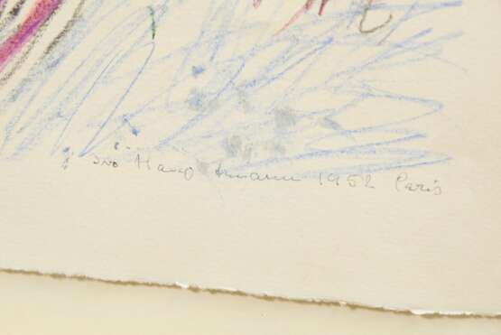 Hauptmann, Ivo (1886-1973) „Paris“ 1952, Öl/Buntstift, u. sign./dat./betit., freigestellt gerahmt, BM 38,5x46,5cm (m.R. 54,5x62cm) - photo 3