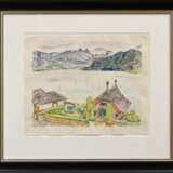 Hauptmann, Ivo (1886-1973) „Bergsee in den Alpen", Kohle/Aquarell, u.r. sign., BM 38,2x46,4cm (m.R. 66x73,5cm), Blatt herstellungsbedingt leicht wellig - Foto 2