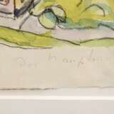 Hauptmann, Ivo (1886-1973) „Bergsee in den Alpen", Kohle/Aquarell, u.r. sign., BM 38,2x46,4cm (m.R. 66x73,5cm), Blatt herstellungsbedingt leicht wellig - Foto 3