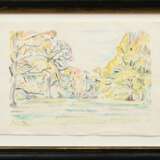 Hauptmann, Ivo (1886-1973) „Hirschpark“ 1914, Kohle/Aquarell, u.r. sign./dat., BM 32,3x50,5cm (m.R. 45,3x63,5cm), 2 kleine Randeinrisse (1/1,5cm), leicht fleckig - photo 2