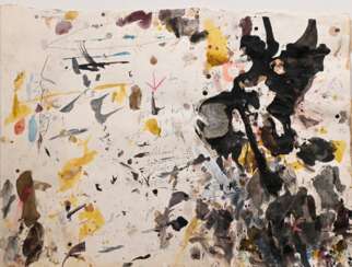Janssen, Horst (1929-1995) &quot;Schmierpappe&quot;, Tinte/Aquarell/Collage, BM 38,5x52,8cm, leicht wellig, Riss