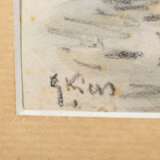 Kiers, George Laurens (1838-1916) "Eisvergnügen", Kohle/Aquarell, u.l. sign., 20x27cm (m.R. 42,5x54cm), leicht fleckig - photo 3