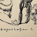 10 Mayrshofer, Max (1875-1950) "Groteske und Albträume", Tinte, 1x aquarelliert, je sign., BM 23,5x30cm, z.T. Montagereste und fleckig, Altersspuren, Provenienz: Slg. Gustav Bürger/München - photo 3