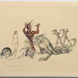 10 Mayrshofer, Max (1875-1950) "Groteske und Albträume", Tinte, 1x aquarelliert, je sign., BM 23,5x30cm, z.T. Montagereste und fleckig, Altersspuren, Provenienz: Slg. Gustav Bürger/München - photo 4