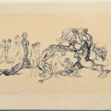 10 Mayrshofer, Max (1875-1950) "Groteske und Albträume", Tinte, 1x aquarelliert, je sign., BM 23,5x30cm, z.T. Montagereste und fleckig, Altersspuren, Provenienz: Slg. Gustav Bürger/München - photo 11