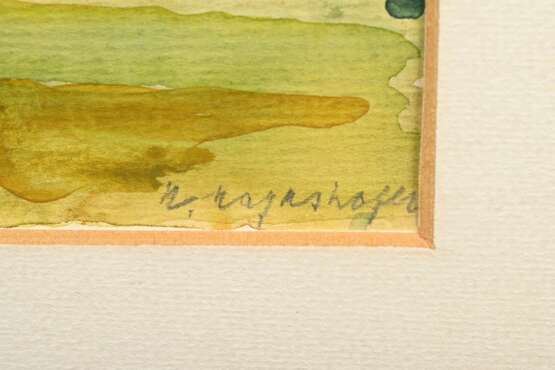 Mayrshofer, Max (1875-1950) "Parkszene", Aquarell, u.r. sign., 12,2x13,5cm (m.R. 30x36,8cm), Provenienz: Slg. Gustav Bürger/ München - photo 3