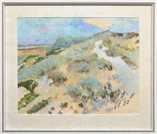 Ohm, Wilhelm (1905-1965) "Dünen" 1964, Tempera, u.r. monogr./num., 42,7x53,5cm (m.R. 59,5x70cm) - Foto 2