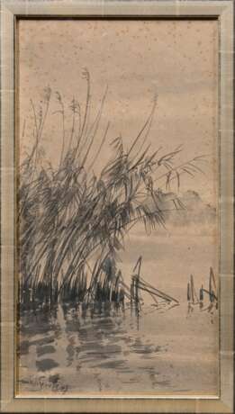 Sprotte, Siegward (1913-2004) "Ufer mit Schilfrohr" 1945, Aquarell, u.l. sign./dat., 46,5x26cm (m.R. 49,3x29cm), fleckig - photo 2