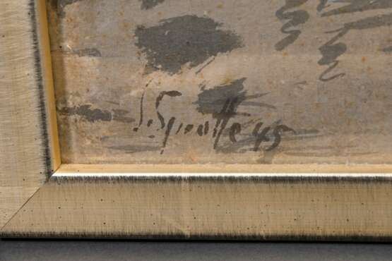 Sprotte, Siegward (1913-2004) "Ufer mit Schilfrohr" 1945, Aquarell, u.l. sign./dat., 46,5x26cm (m.R. 49,3x29cm), fleckig - photo 3