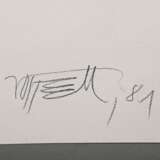 Vostell, Wolf (1932-1998) "Erotische Darstellung mit Engel" 1981, Farbstift, u.r. sign./dat., BM 72,5x102cm, verso Montagereste - photo 2