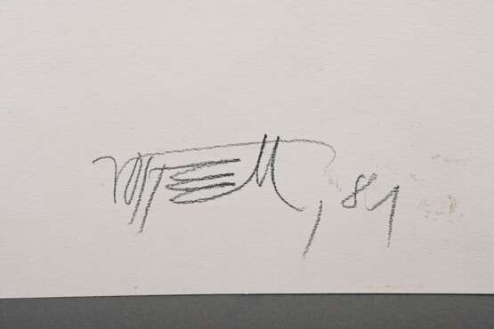Vostell, Wolf (1932-1998) "Erotische Darstellung mit Engel" 1981, Farbstift, u.r. sign./dat., BM 72,5x102cm, verso Montagereste - photo 2