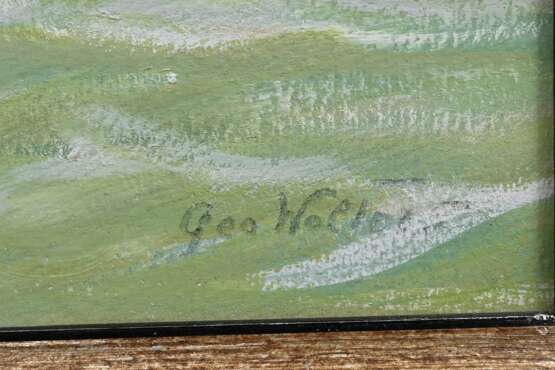 Wolters, Geo (1866-1943) "Plattbodenschiff in frischer Brise", Aquarell/Gouache, u.r. sign., 35x50cm (m.R. 39x54cm), leicht fleckig - photo 3