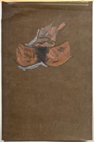 Unbekannter Künstler des frühen 20.Jh. "Weiblicher Torso", Gouache/Aquarell/Papier mit Holzprägung, l. bez. "5.10.", BM 46x29,5cm, Risse, rest., Altersspuren - Foto 1