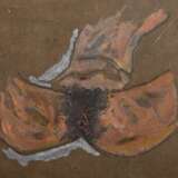 Unbekannter Künstler des frühen 20.Jh. "Weiblicher Torso", Gouache/Aquarell/Papier mit Holzprägung, l. bez. "5.10.", BM 46x29,5cm, Risse, rest., Altersspuren - Foto 2