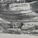 2 Zeichnungen eines unbekannten Künstlers der Englischen Schule "Flusslandschaft (Southampton)" und "Küstenszene" um 1800/1820, Bleistift (Sgraffito), 1x verso undeutl. bez., je ca. 12,8x16,8cm (m.R. … - photo 4