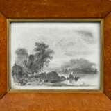 2 Zeichnungen eines unbekannten Künstlers der Englischen Schule "Flusslandschaft (Southampton)" und "Küstenszene" um 1800/1820, Bleistift (Sgraffito), 1x verso undeutl. bez., je ca. 12,8x16,8cm (m.R. … - photo 6