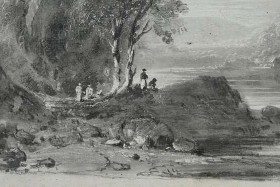 2 Zeichnungen eines unbekannten Künstlers der Englischen Schule "Flusslandschaft (Southampton)" und "Küstenszene" um 1800/1820, Bleistift (Sgraffito), 1x verso undeutl. bez., je ca. 12,8x16,8cm (m.R. … - photo 8
