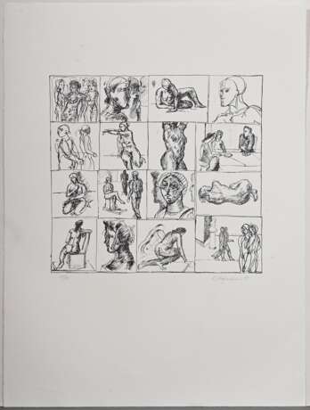 Augustin, Edgar (1936-1996) "Figuren" 1977, Lithographie, 29/80, u. sign./dat./num., PM ca. 37,5x40cm, BM 76x56cm - photo 2