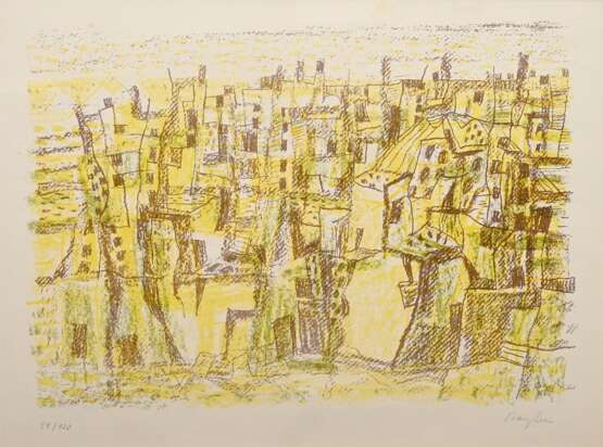 Bargheer, Eduard (1901-1979) "Cairo" 1966, Farblithographie, 58/120, u. sign./num., i.d. Platte sign./dat., PM ca. 34x48,5cm, BM 42x60cm (m.R. 53x73,5cm), min. Altersspuren - photo 1