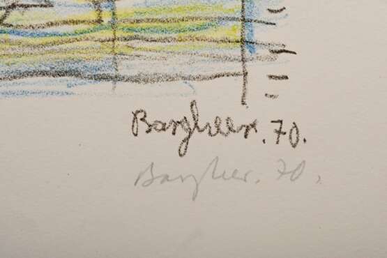 Bargheer, Eduard (1901-1979) "Hafenstadt" 1970, Farblithographie, u. sign./dat./bez., u.r. i.d. Platte sign./dat., PM ca. 29x42cm, BM 49,5x64cm, l. leicht vergilbt - photo 3