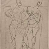Bargheer, Eduard (1901-1979) "2 Personen am Strand" 1948, Radierung, u.r. sign./dat., u.r. i.d. Platte sign./dat., PM 32,2x24,7cm, BM 40,8x32,5cm, leicht vergilbt, min. fleckig - photo 1