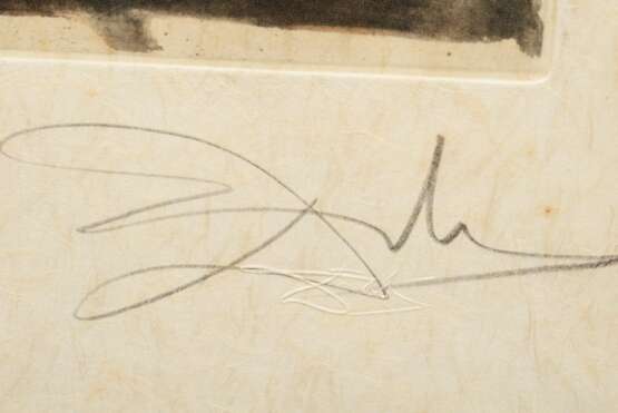 Dali, Salvador (1904-1989) "La Tauromachie Individuelle" 1966, Farbradierung, LIV/C, u. sign./dat., mit Original-Rechnung von Galerie Lochte/ Hamburg, PM 29,2x44cm (m.R. 52,5x68cm), leicht fleckig - Foto 3