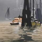 Droege, Oscar (1898-1983) „Schiffe im Hafen“, Farbholzschnitt, u. sign./bez., PM 35,3x23,8cm (m.R. 50x37,5cm), leicht vergilbt - Foto 1