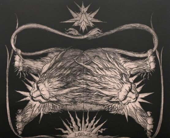 Fuchs, Ernst (1930-2015) "Löwe (Sternzeichen)" 1975, Farbradierung, 25/100, u. sign./num., i.d. Platte bez., PM 27,8x33,8cm, BM 66x50cm - photo 1
