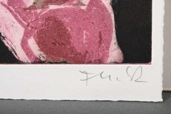Fussmann, Klaus (*1938) "Rosen", Farbradierung, 7/180, u. sign./undeutl. dat./num., PM 11x13,3cm, BM 14,5x14,5cm - Foto 2