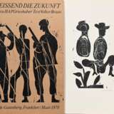 Grieshaber, HAP (1909-1981) Mappe "Herreißend die Zukunft" 1979, 9 Holzschnitte und 1 Doppelblatt mit Einleitung, 142/300, je sign., Büchergilde Gutenberg/ Frankfurt a.M., Text: Volker Braun, Hrsg. Lothar Lang/… - Foto 1