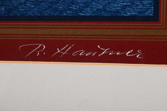 Hausner, Rudolf (1914-1995) "Adam sehtüchtig", Farbserigraphie, 239/400, u. sign./num./betitelt, PM 43,8x63,7cm (m.R. 96,5x126,5cm) - photo 3