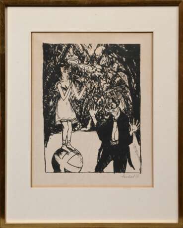 Heckel, Erich (1883-1970) "Kugelläuferin" 1916, Lithographie, u.r. sign./dat., PM 27,5x20,8cm, BM 45x36cm (m.R. 48,3x38,5cm), Lichtrand - Foto 2