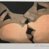 Hüppi, Johannes (*1965) "Küssende" 2000, Farbradierung, e.a., u. sign./dat./bez., PM 14,2x18,2cm (m.R. 61x48cm) - photo 1