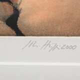 Hüppi, Johannes (*1965) "Küssende" 2000, Farbradierung, e.a., u. sign./dat./bez., PM 14,2x18,2cm (m.R. 61x48cm) - photo 3