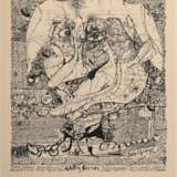 Janssen, Horst (1929-1995) „Willem Grimm - Ausstellung Galerie Sandner“ 1958, Lithographie, 56x46cm (m.R. 69,5x59,5cm), leicht vergilbt, Provenienz: Nachlass Anne Tügel - photo 1