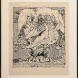 Janssen, Horst (1929-1995) „Willem Grimm - Ausstellung Galerie Sandner“ 1958, Lithographie, 56x46cm (m.R. 69,5x59,5cm), leicht vergilbt, Provenienz: Nachlass Anne Tügel - photo 2