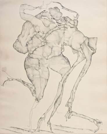 Janssen, Horst (1929-1995) "Gedacht wie Zeichnung" 1964, Radierung, u. sign./dat./gewidmet, PM 49,5x39cm, BM 65,5x53cm, leicht fleckig, kleine Randdefekte, Provenienz: Nachlass Anne Tügel - photo 1