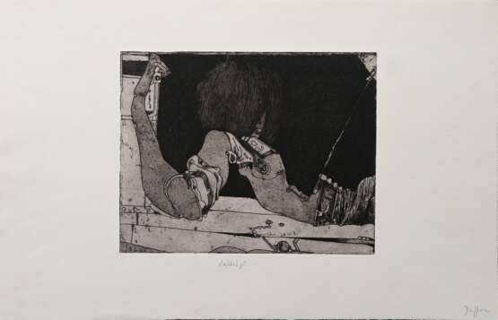 Janssen, Horst (1929-1995) "dabbelju" 1970, Farbradierung, u. sign./betit., dat., PM 20,5x25,5cm, BM 32x50cm - photo 2