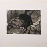 Janssen, Horst (1929-1995) "Bärenjagd nach Hokusai" 1970, Radierung, Probe, u. sign./dat./bez., PM 17,6x24,8cm, BM 34,5x49cm - photo 2