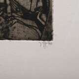 Janssen, Horst (1929-1995) "Bärenjagd nach Hokusai" 1970, Radierung, Probe, u. sign./dat./bez., PM 17,6x24,8cm, BM 34,5x49cm - photo 3