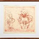Janssen, Horst (1929-1995) "Das Elixier" 1992, Radierung, 65/100, u. sign./num./dat., i.d. Platte sign./dat./bez., verso Klebeetikett "Galerie Dobler/ Essen", PM 49x59,5cm, BM 56x64,5cm (m.R. 78x86,5c… - photo 2