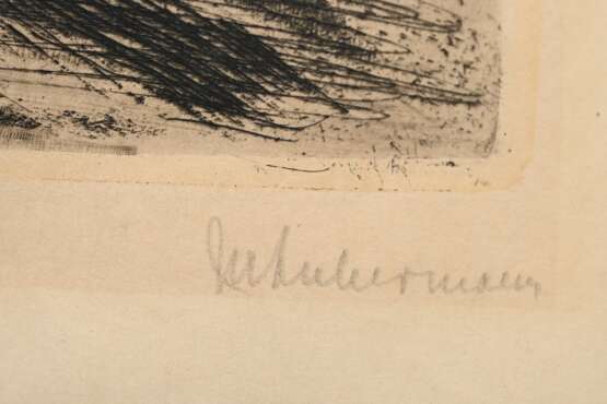 Liebermann, Max (1847-1935) "Karre in den Dünen" um 1900, Radierung, u.r. sign., Prägestempel "E.A. Seemann, Leipzig", PM 17,8x23,8cm, BM 27,2x37,4cm, leichter Lichtrand, verso Montagereste - photo 3