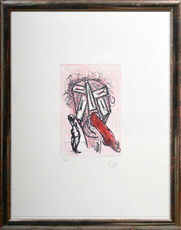 Lüpertz, Markus (*1941) "Otello" 1996, Farbradierung, 48/60, u. sign./num., freigestellt gerahmt, PM 29,5x19,3cm, BM 65x50cm (m.R. 73,5x58cm) - photo 2