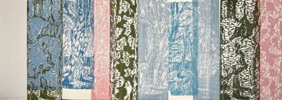 Mansen, Matthias (1958) "Berlin Tiergarten, Winter" 2006, Farbholzschnitt, sign./dat., Griffelkunst, 86x242cm (86x61 gefaltet), min. Altersspuren - photo 1