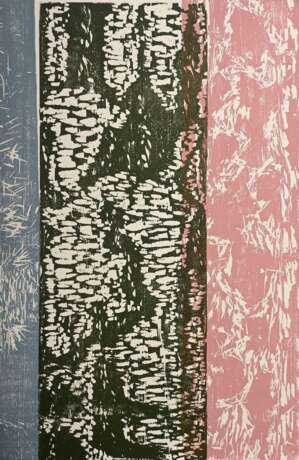 Mansen, Matthias (1958) "Berlin Tiergarten, Winter" 2006, Farbholzschnitt, sign./dat., Griffelkunst, 86x242cm (86x61 gefaltet), min. Altersspuren - photo 4