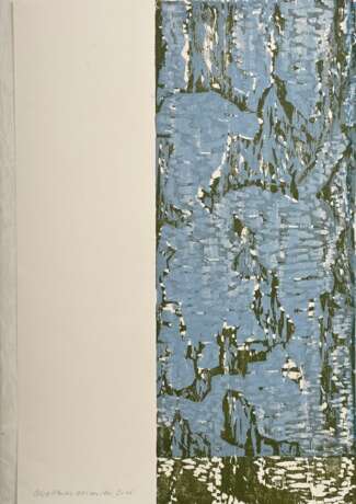 Mansen, Matthias (1958) "Berlin Tiergarten, Winter" 2006, Farbholzschnitt, sign./dat., Griffelkunst, 86x242cm (86x61 gefaltet), min. Altersspuren - photo 5